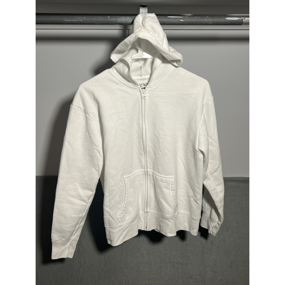 Hanes White Full‑Zip Hoodie